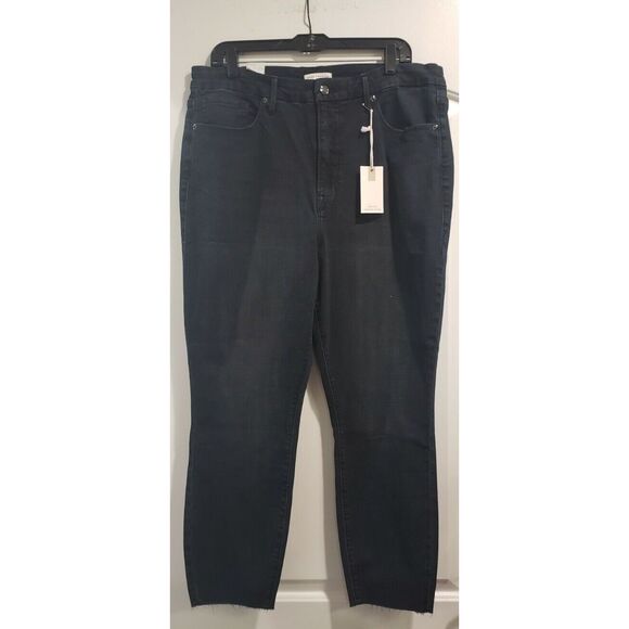 Good American Good Waist Crop - Power Stretch - NWT - Size 18 Dark Wash - Picture 4 of 5
